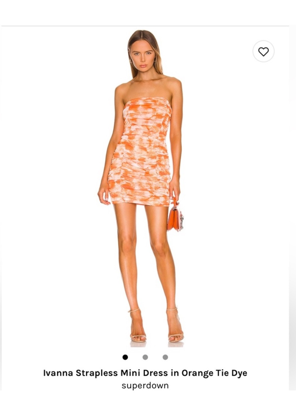 superdown Orange Tie-Dye Strapless Mini Dress